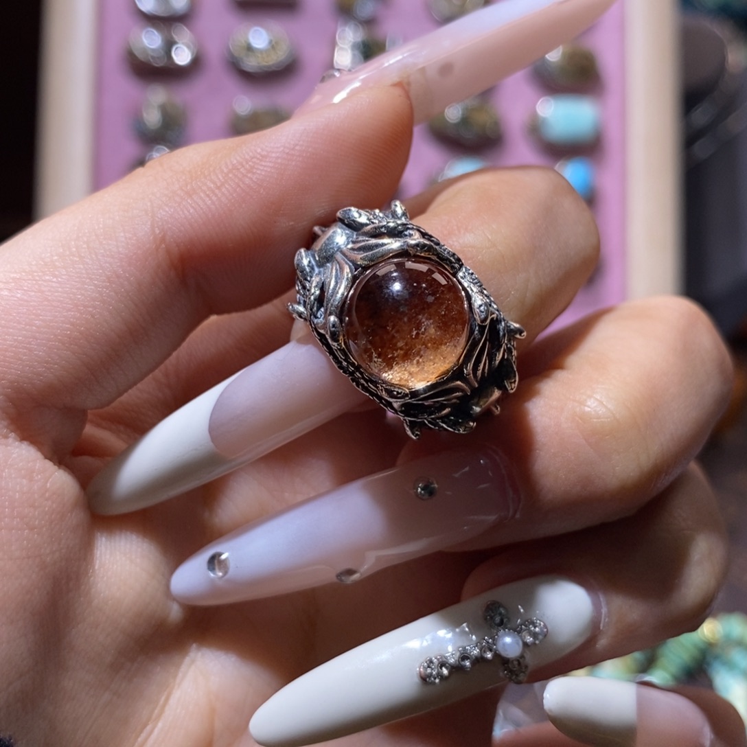 戒指银S925镶嵌水晶