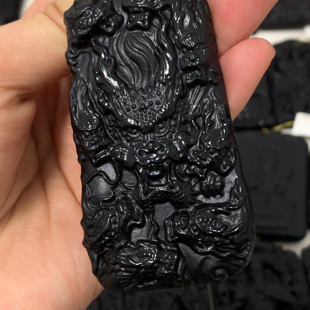 天然缅甸a货钢琴黑挂件