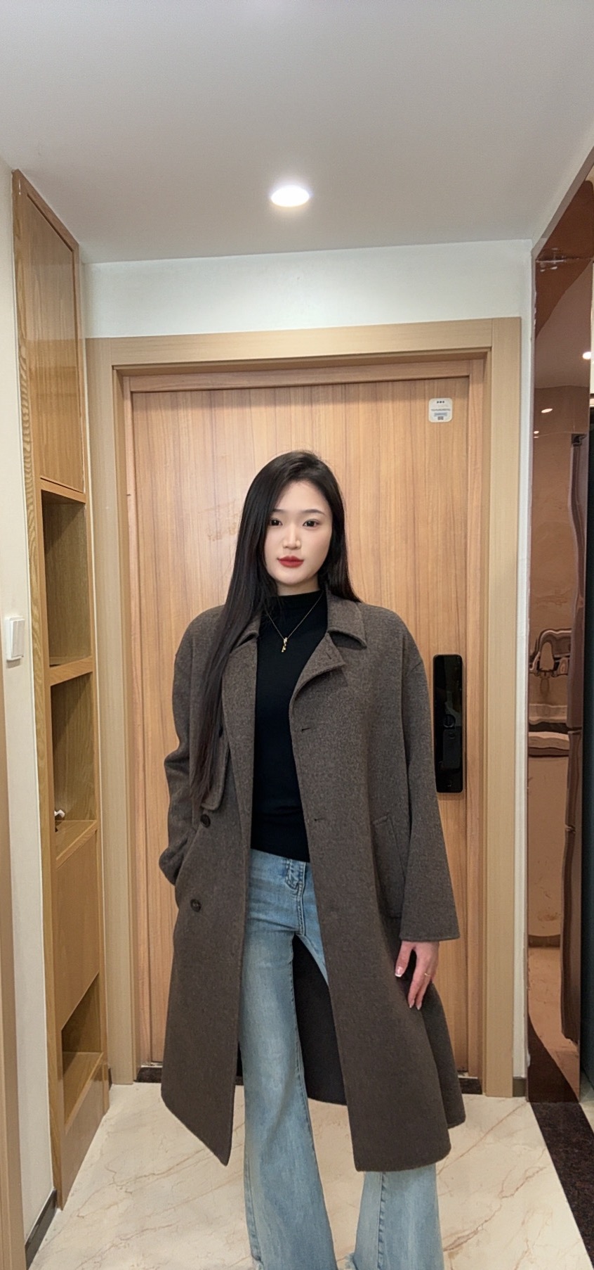 2025冬季新款高级感100羊毛双面呢大衣Z2120397