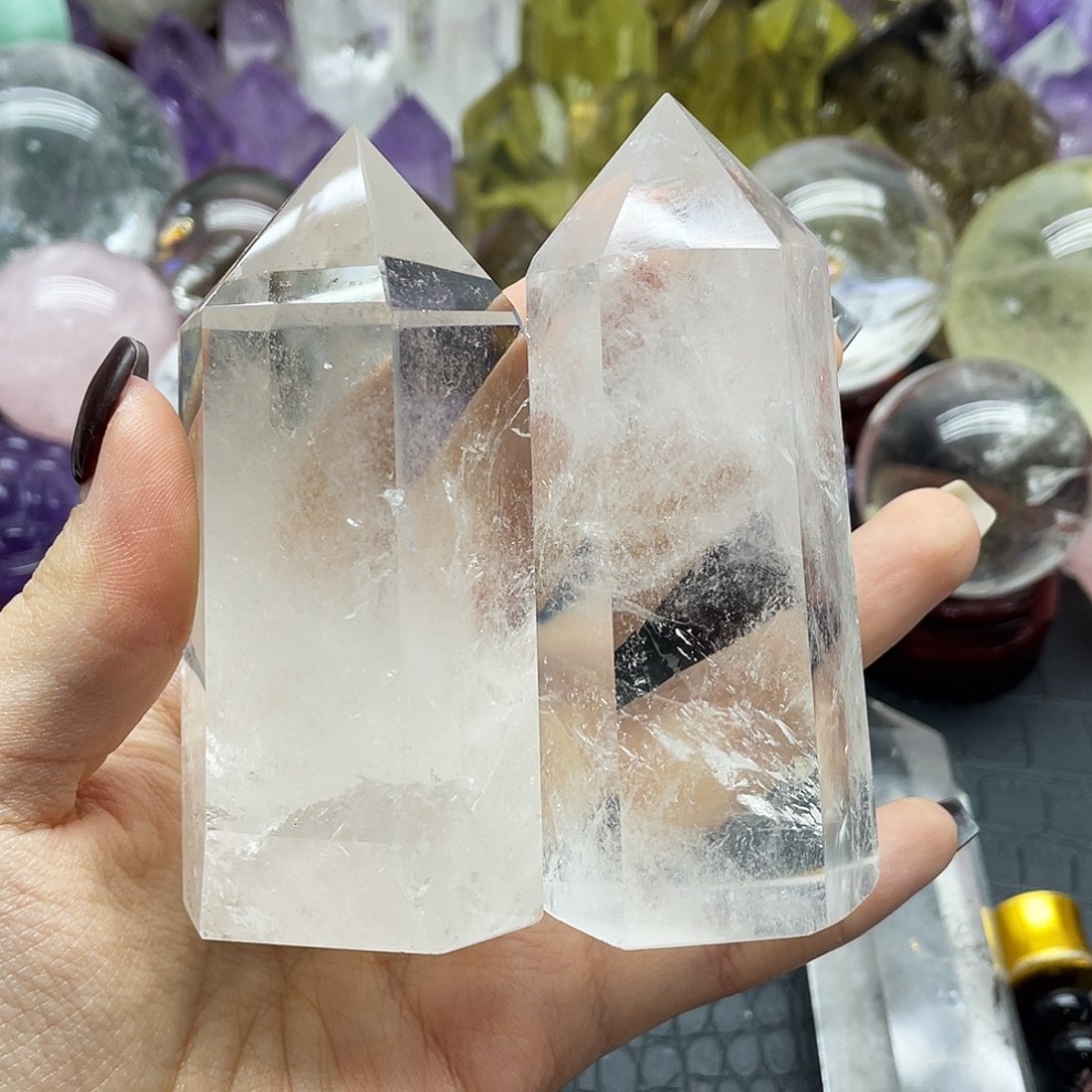 未镶嵌水晶珠宝半成品46白水大柱两支