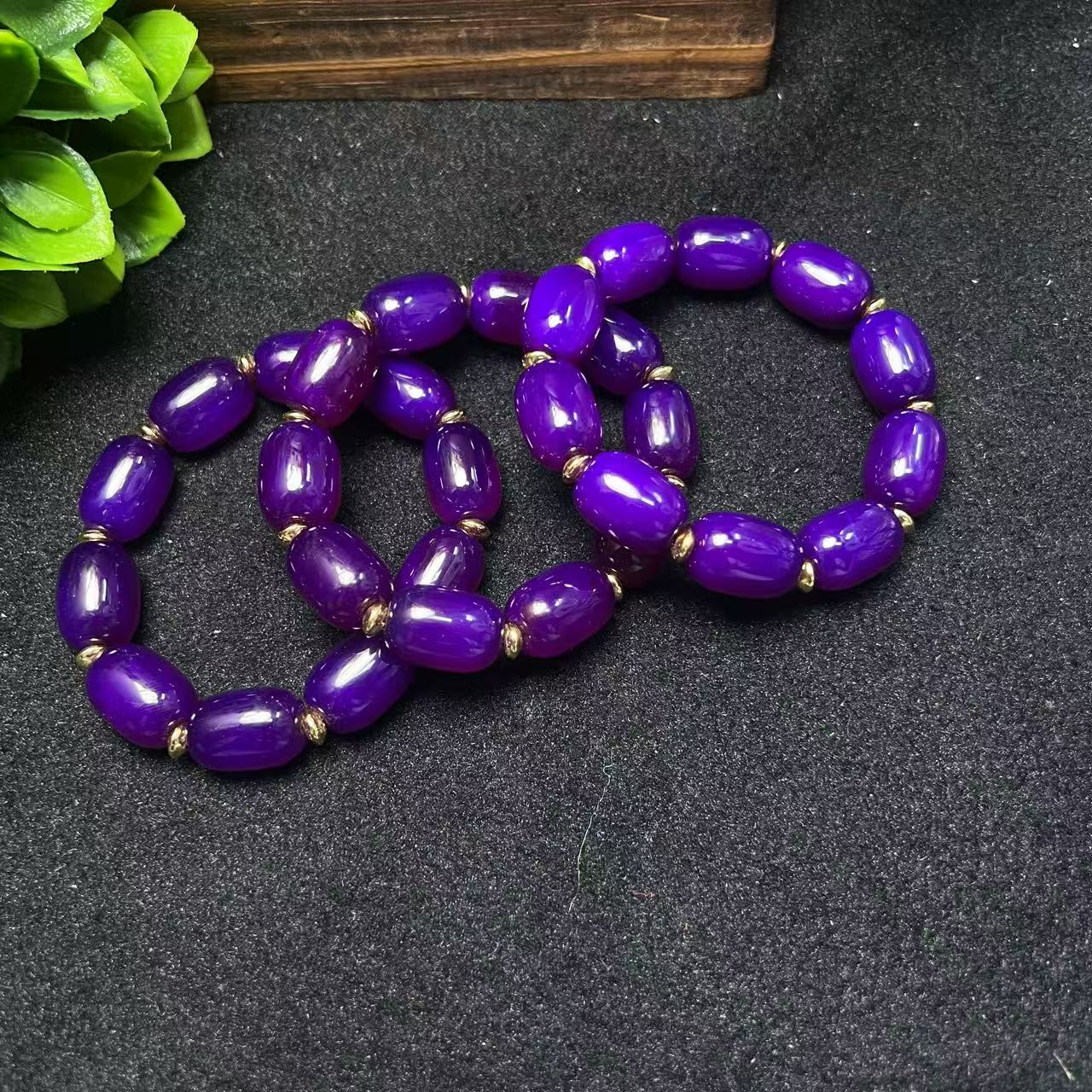 S7210【任会长珠宝】紫藤紫灵芝玛瑙紫桶珠手串-多样性发货只发一件