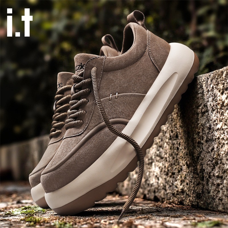 i.tpuzzle增高圆头时尚休闲鞋男低帮鞋韩版秋季低帮时尚秋冬