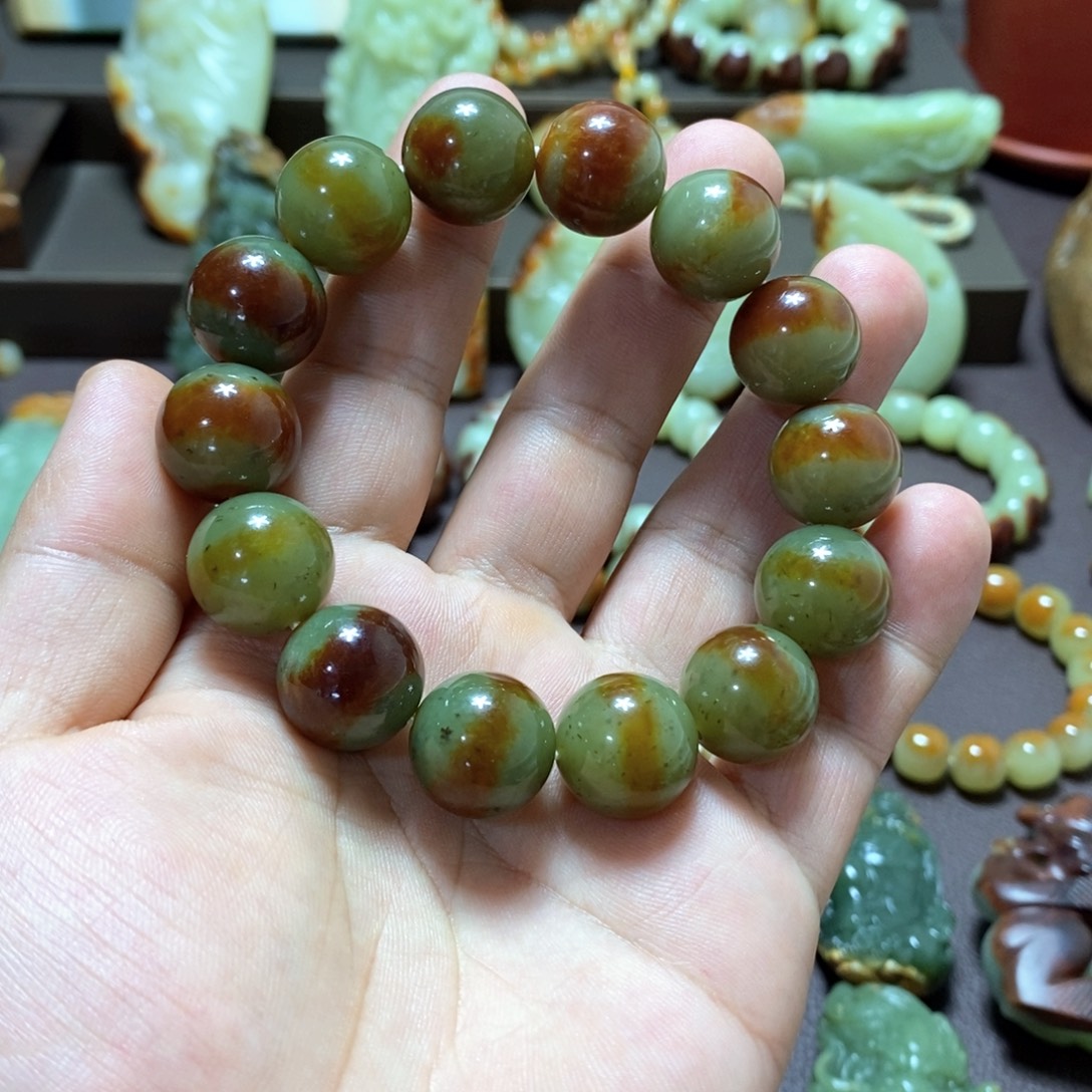 未镶嵌手链透闪石质玉手串卡16