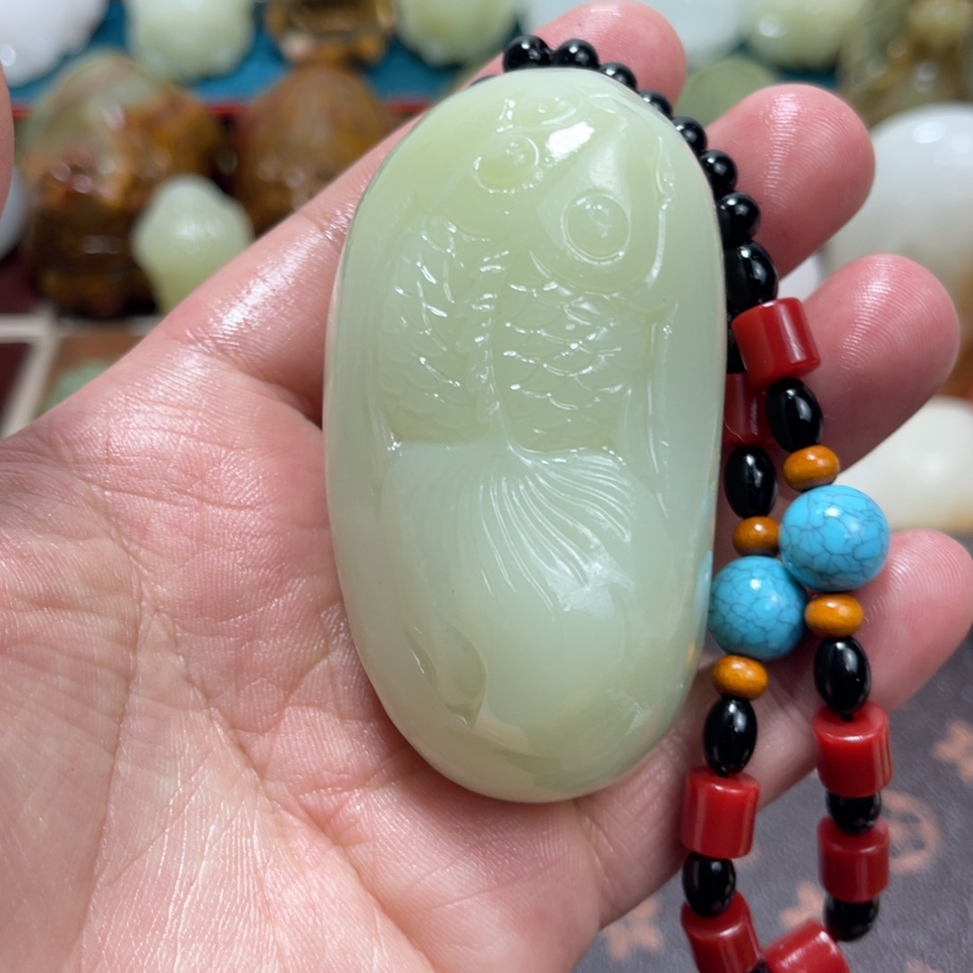 石材石材方解石手把件不退换