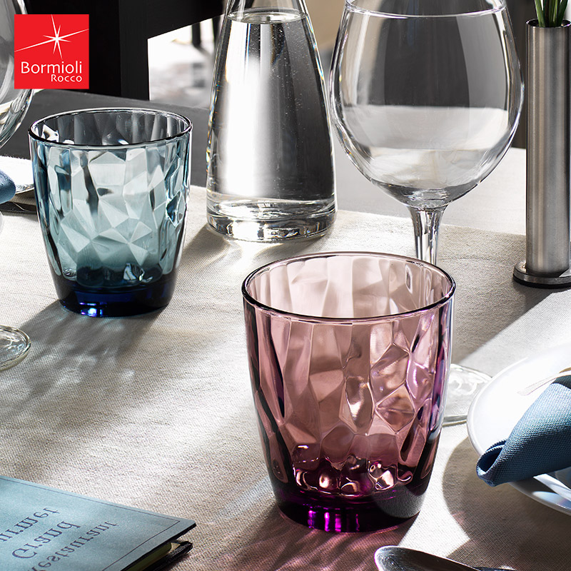 意大利原色玻璃水杯璀璨无铅果汁杯酒杯漱口杯