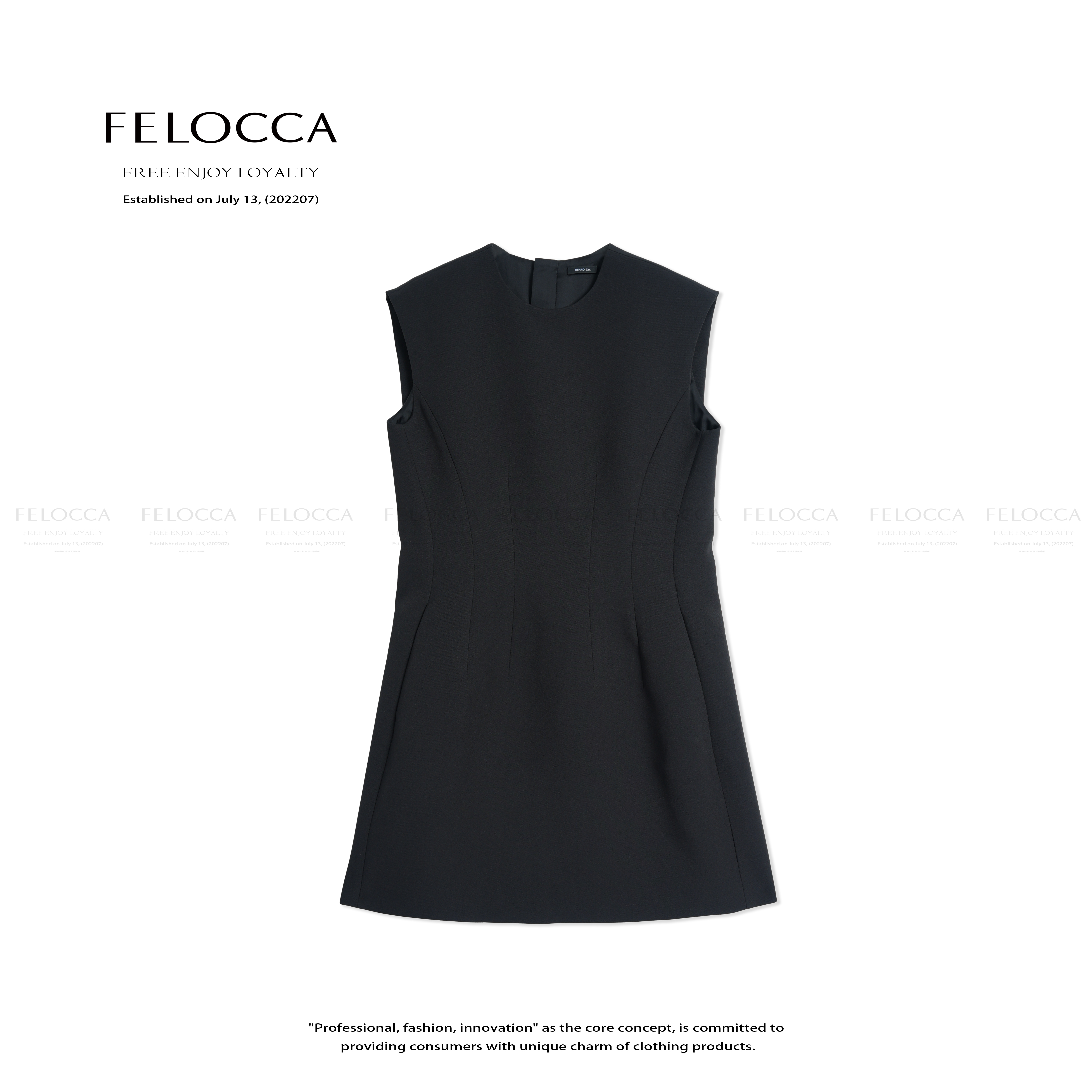 【FELOCCA】收腰显瘦无袖背心气质后搭片连衣裙25ALQ502
