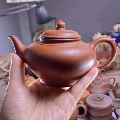 茶壶紫砂原矿红降坡笑樱280c c