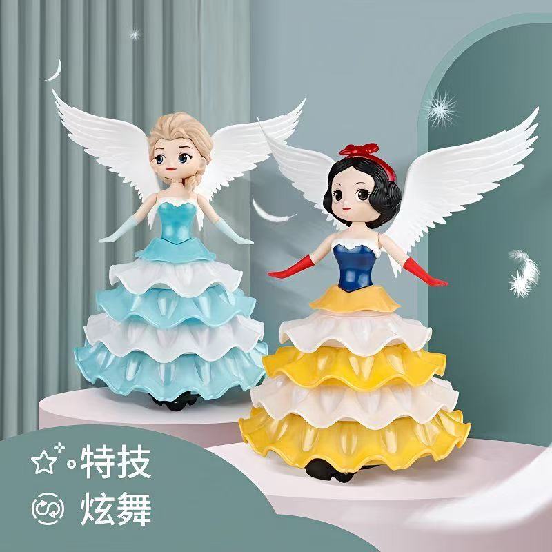 精品电动万向灯管音乐公主娃娃