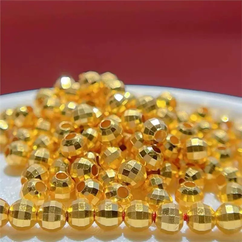 18k爆闪小金珠4mm蹦迪珠配珠散珠diy配件【质检发货】