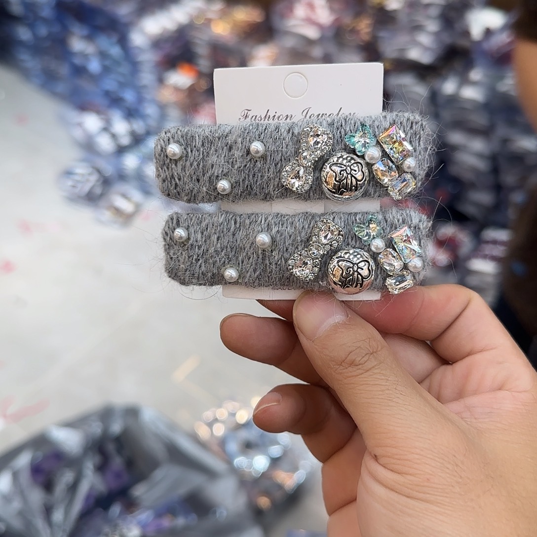 布艺非金属X22灰色掰掰夹2个