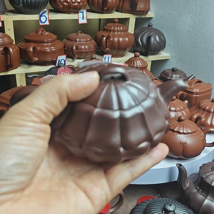 宁***司宜兴紫砂壶筋纹器半手工制作紫泥容量一佰伍十CC