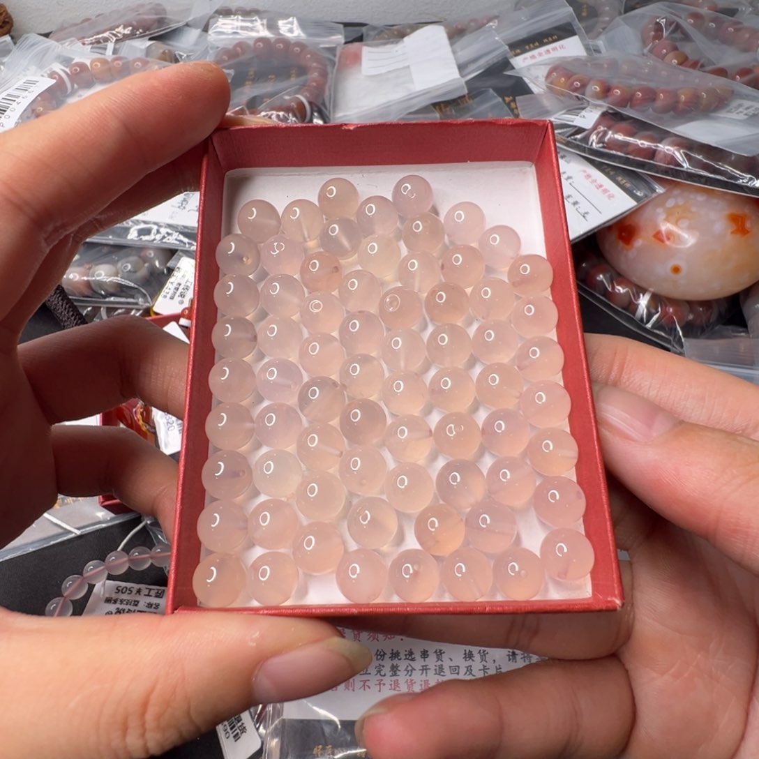 玛瑙/玉髓荔枝冻散珠 P005861号未镶嵌