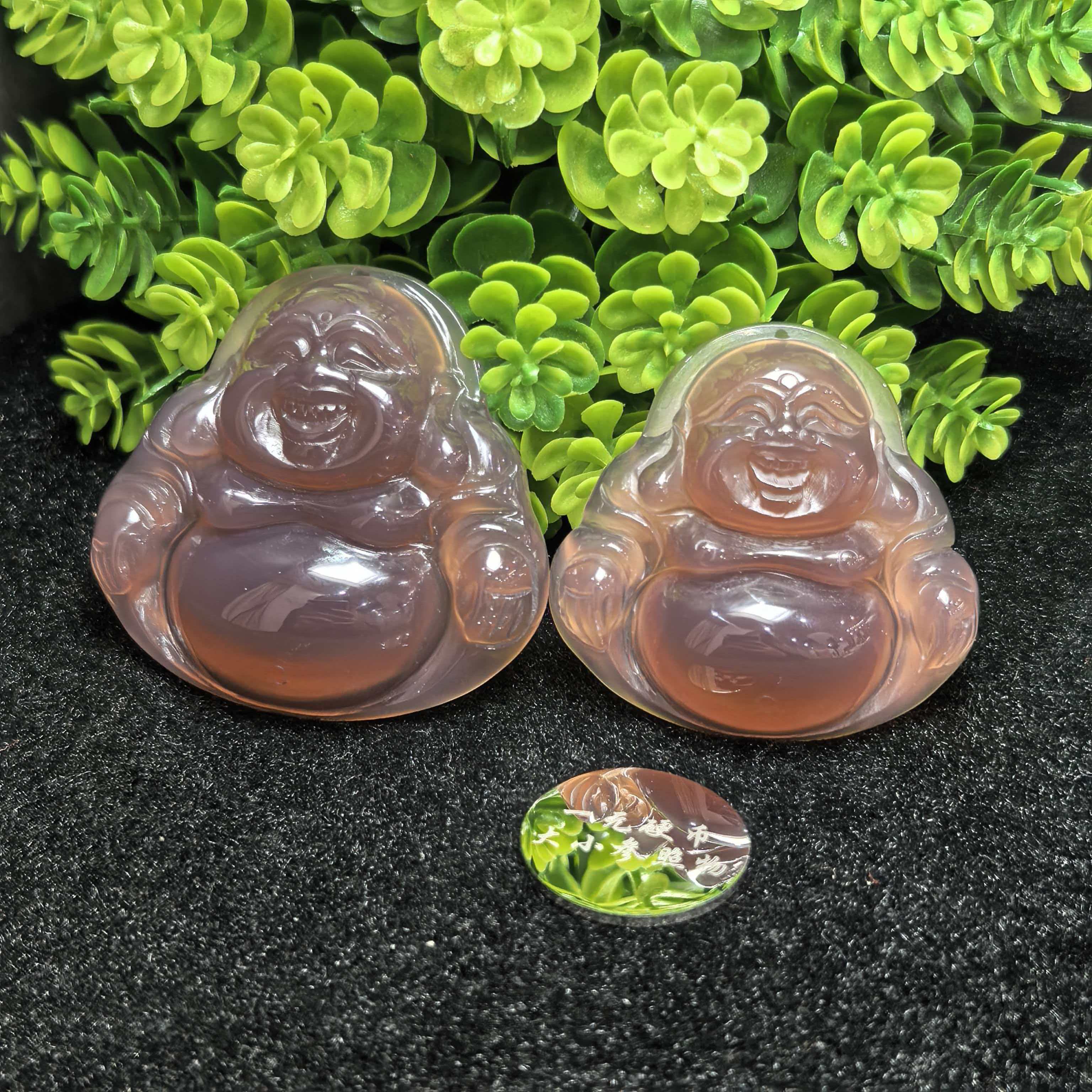 S6928【任会长珠宝】冰晶黑冰玛瑙佛公吊坠-配珠链-多样性只发一件