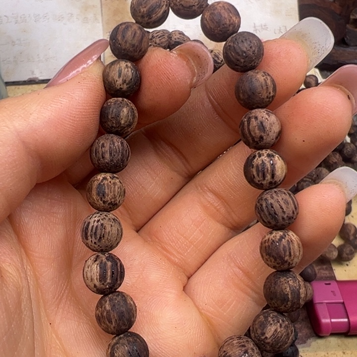 手串/手链降真香降真香08圆珠黄白油23颗