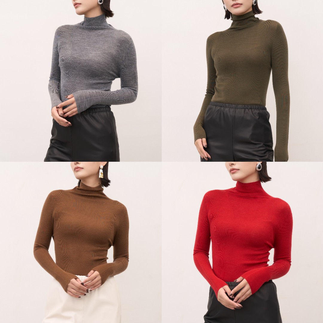 【公主高定】100%羊毛高领扬子纱线毛衫642001