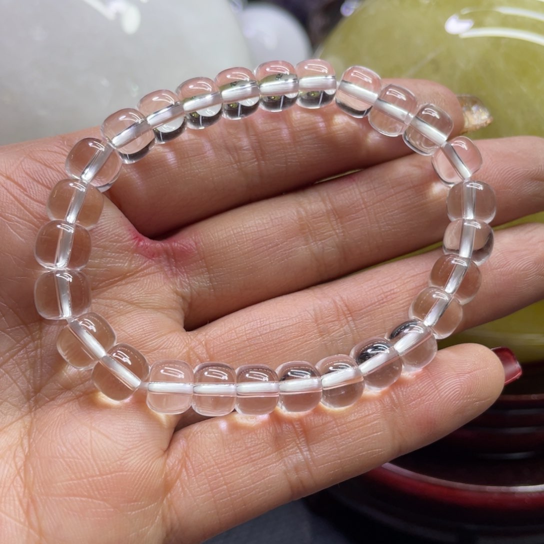 水晶桶珠8未镶嵌L****)天然水晶