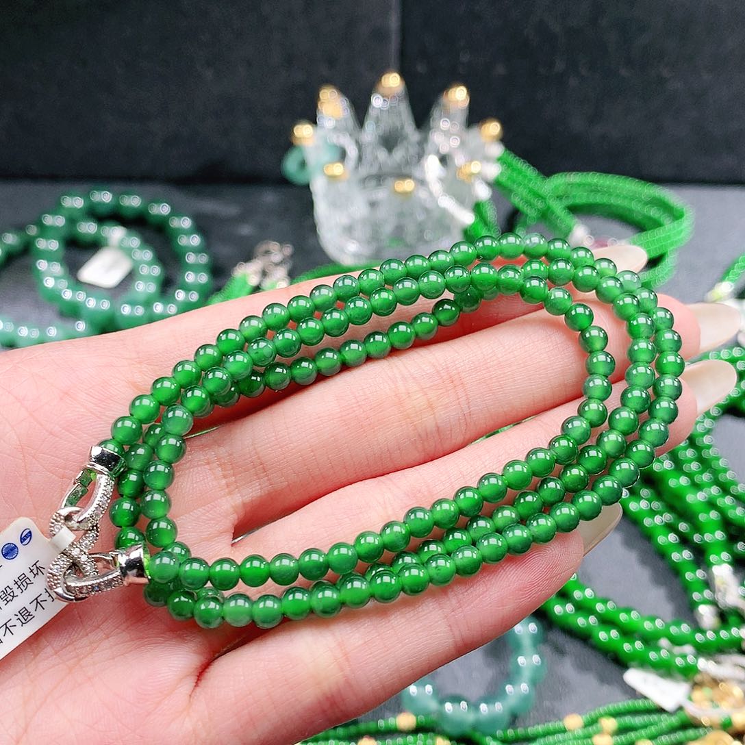 翡翠未镶嵌手链项链4.0