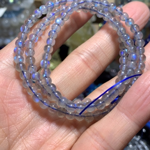 手链未镶嵌月光石小米珠三圈手链