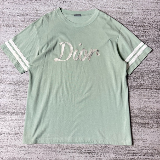 99新 DIOR/迪奥 FW22Logo数字印花条纹短袖T恤/XXL码#4267