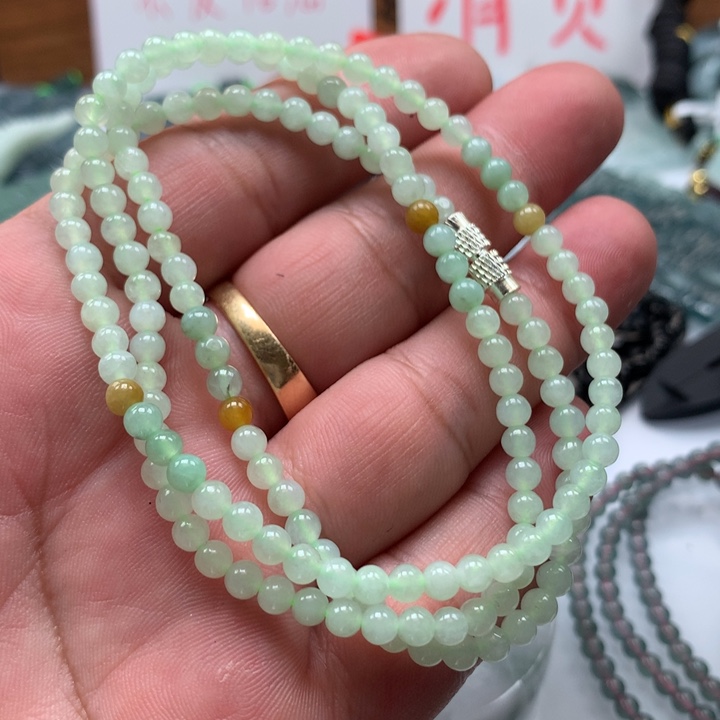 翡翠颈饰未镶嵌保真天然a货翡翠