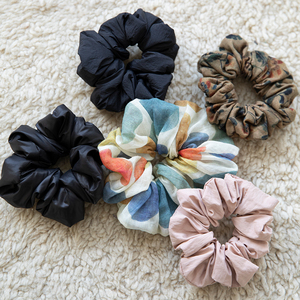 麻霖苎麻/亚麻/棉/羽绒面料手工制作高弹发圈头饰