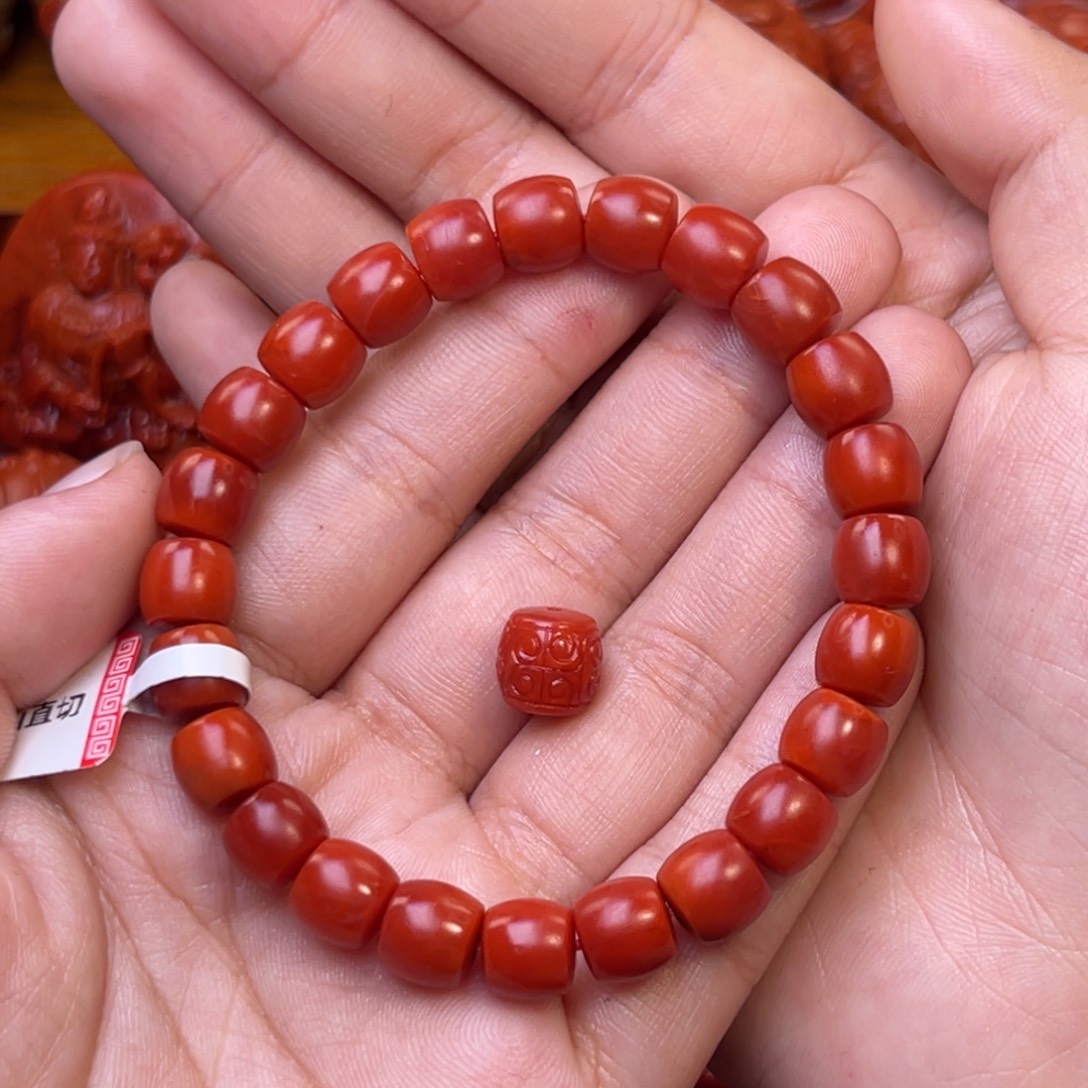 久***亮南红玛瑙未镶嵌保山8mm尺寸直切手串