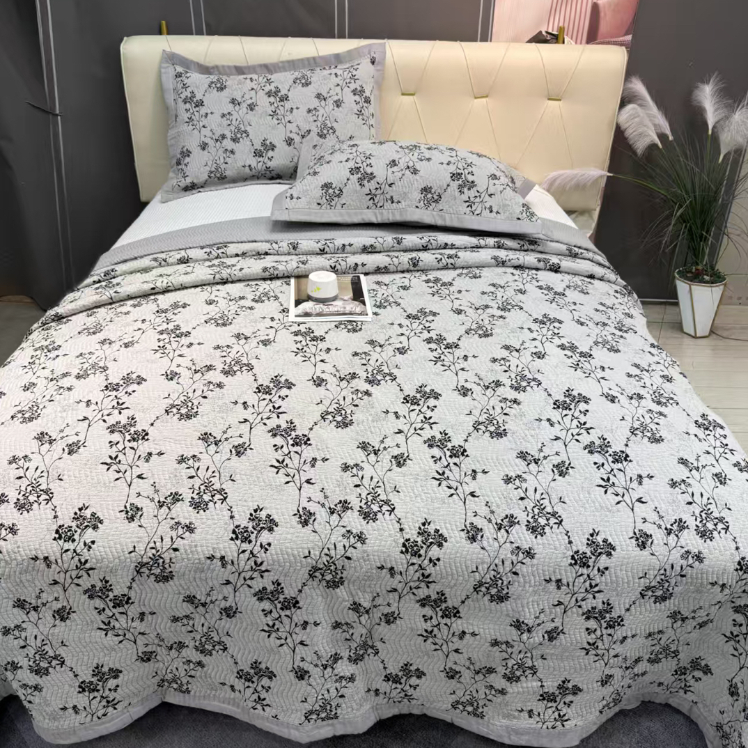 幕古（Mugu）林织直边款提花床盖三件套230*250微瑕～V93