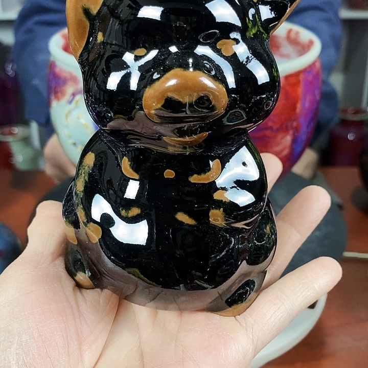 尚峰钧窑作品猪摆件
