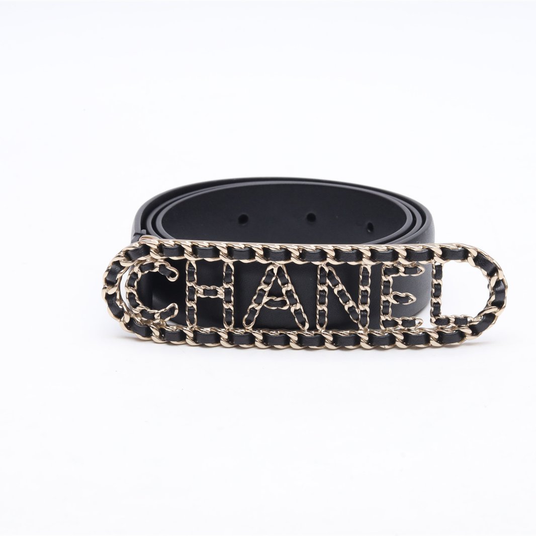 99新 Chanel/香奈儿 积分-288/汤/P244274846/皮穿链字母腰带 
