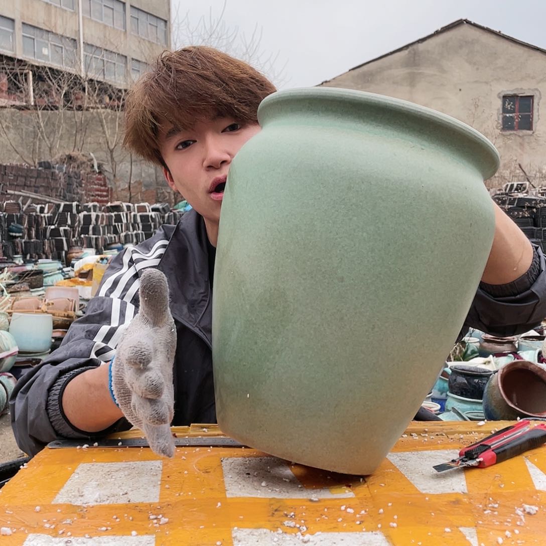 无铅玻璃宜兴紫砂花盆25/33