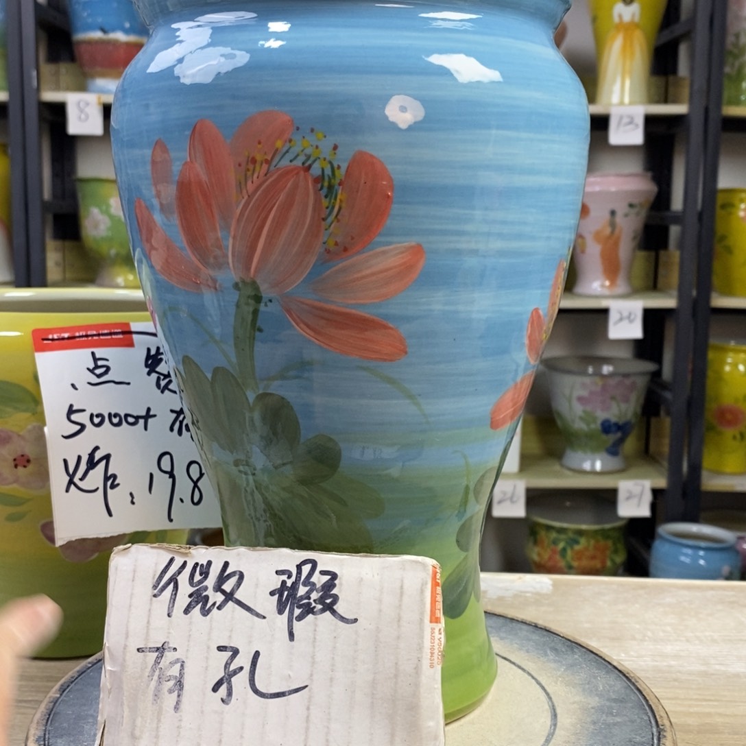 景德镇手工手绘陶瓷花盆