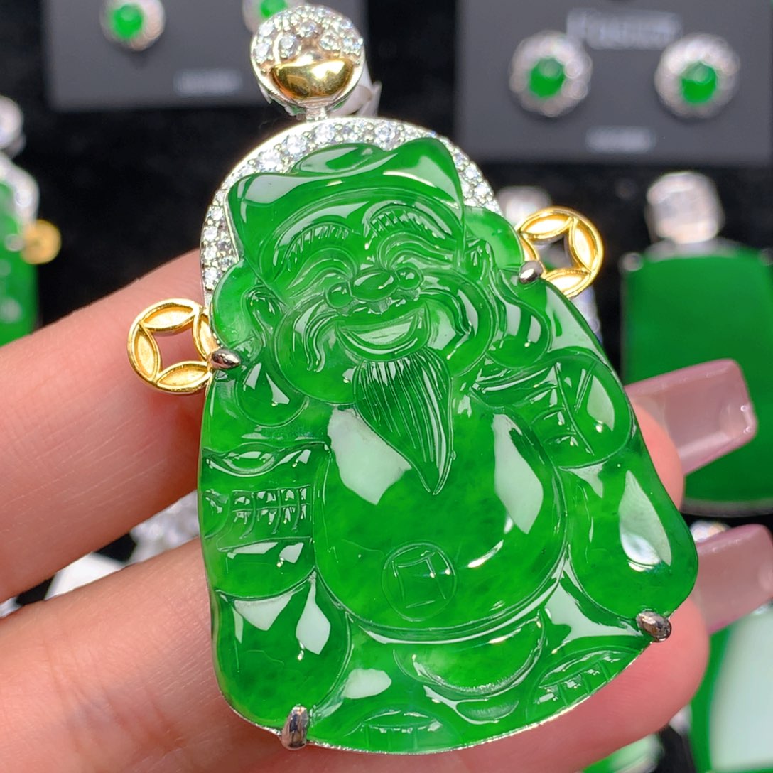 翡翠吊坠(不含链)银S925镶嵌