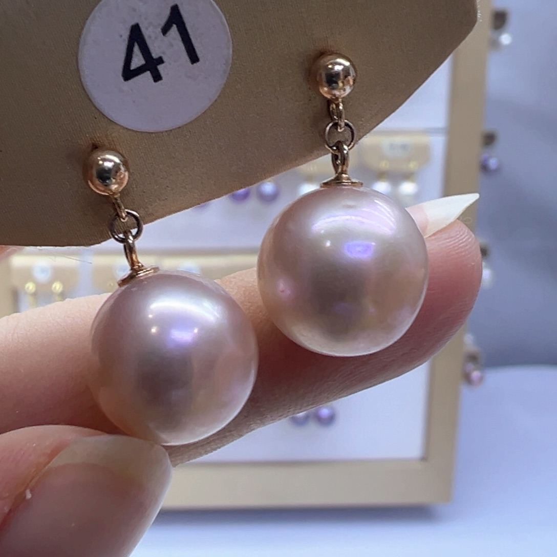 银S925镶嵌淡水珍珠耳饰