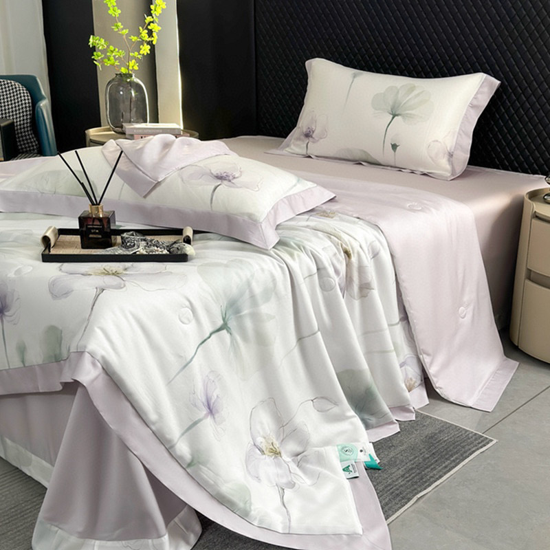 【巴黎世家夏被四件套】玖琳家 100%莱赛尔 天丝夏被四件套