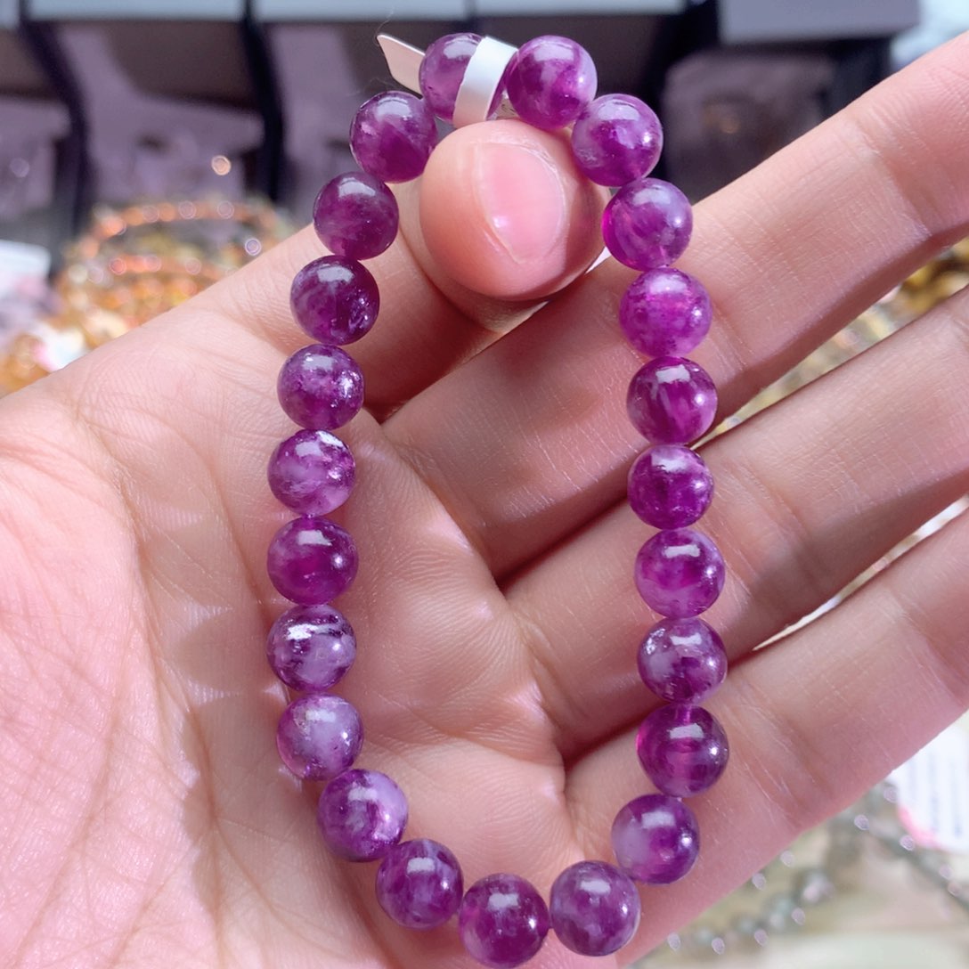 水晶手串未镶嵌紫祖母晶手链8