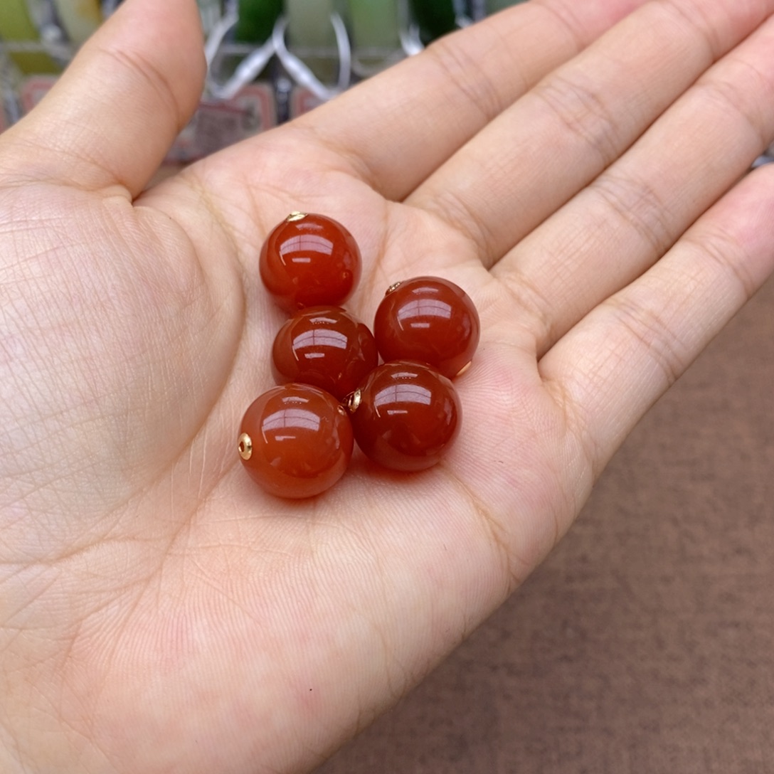 和田玉18K金镶嵌吊坠(不含链)