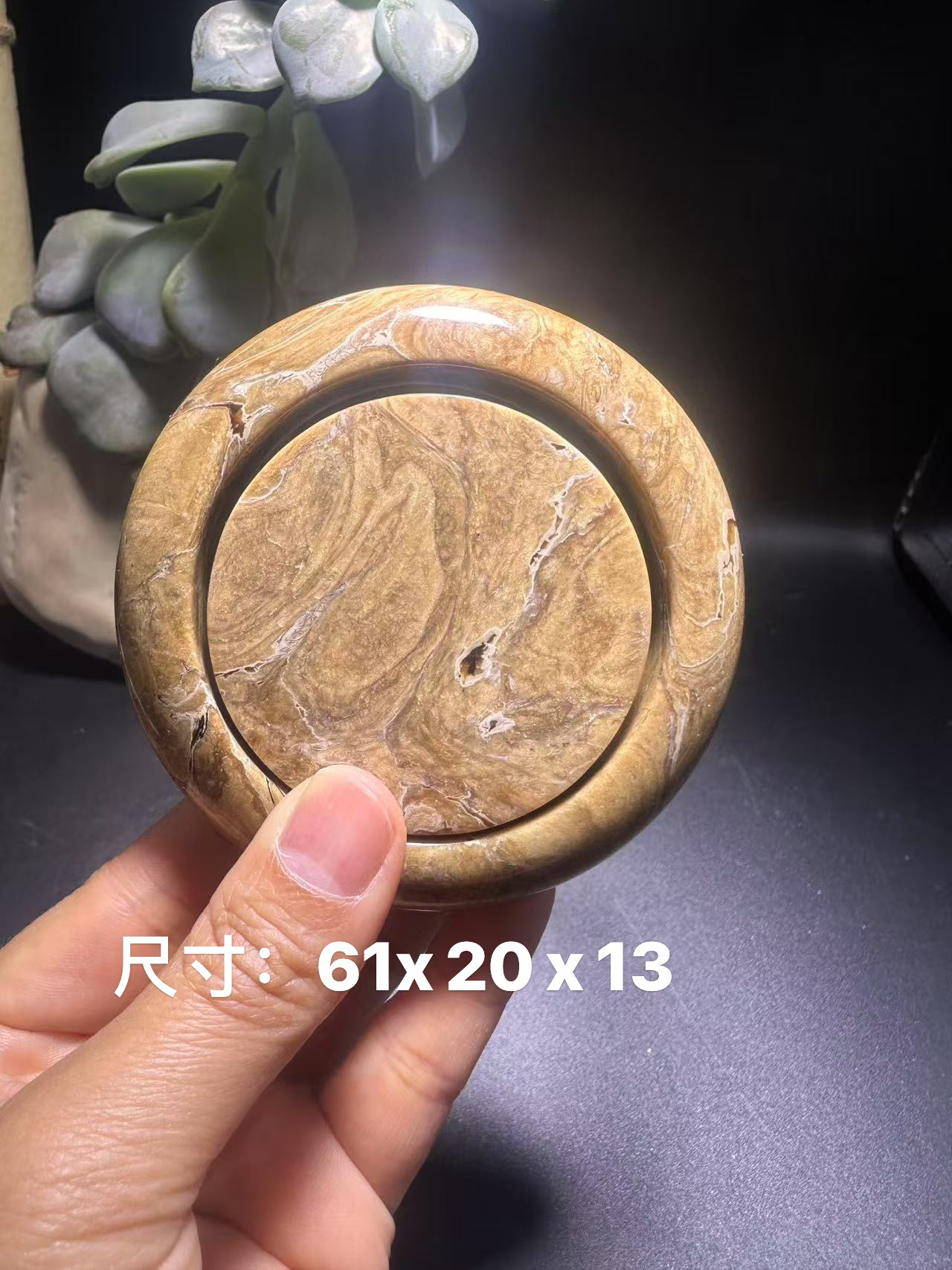 缅甸天然琥珀瓷白根溶洞手镯