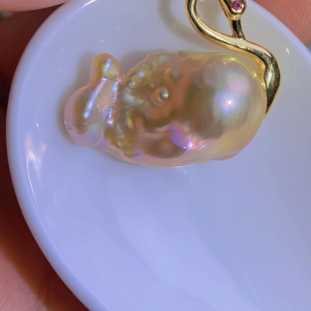 银S925镶嵌天然淡水珍珠淡水珍珠