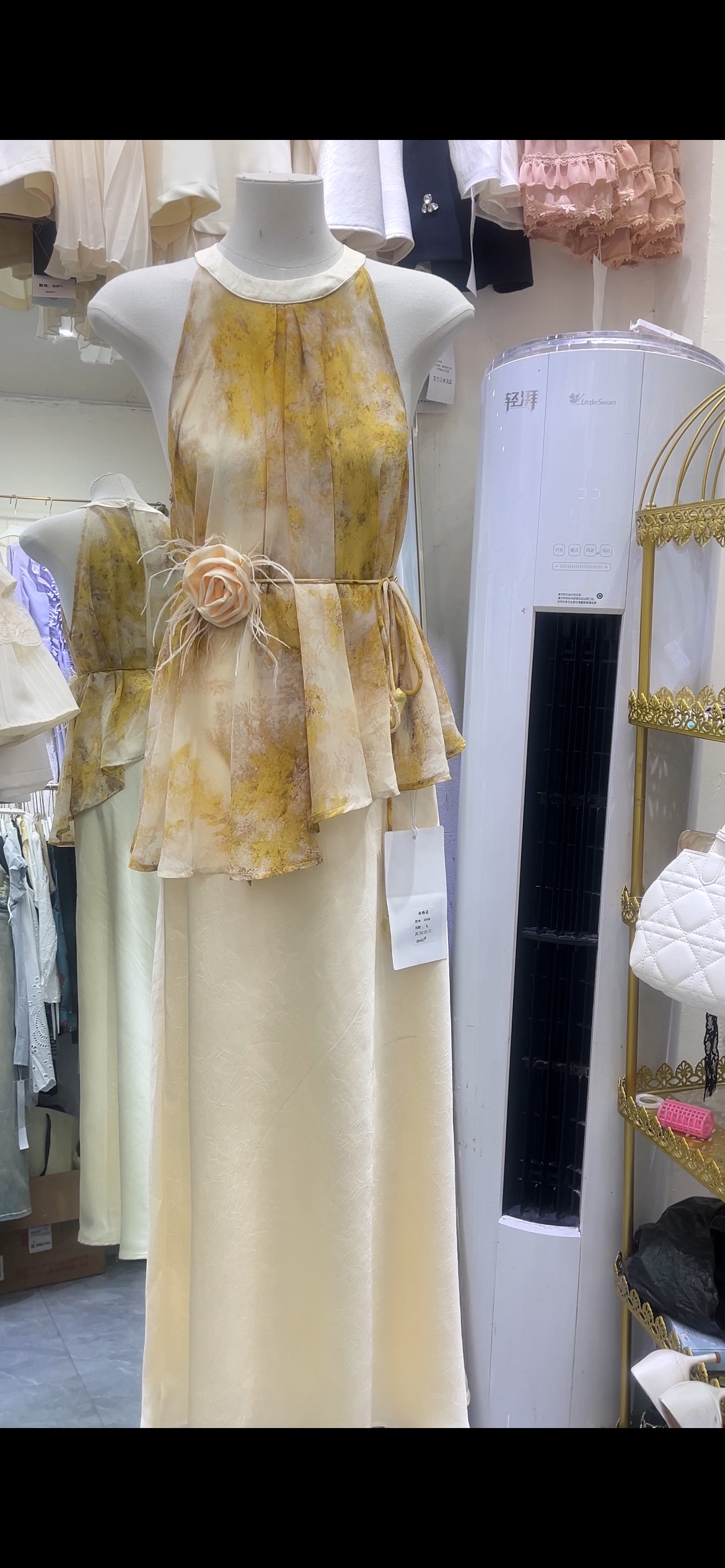 新款设计感纯欲气质温柔风夏季鱼尾包臀连衣裙