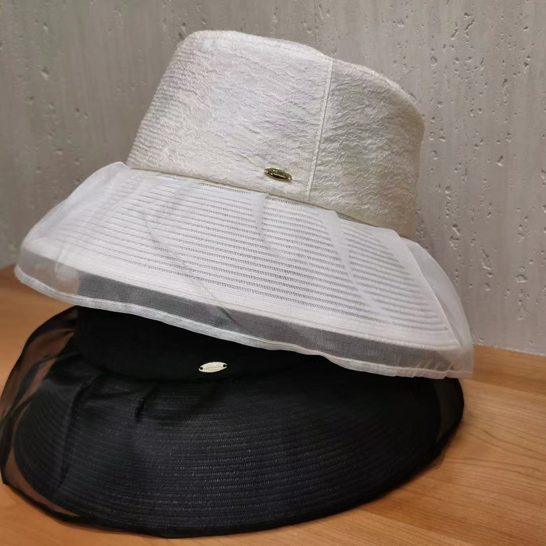 夏季新款轻薄透气桑蚕丝遮阳百搭大檐渔夫帽804