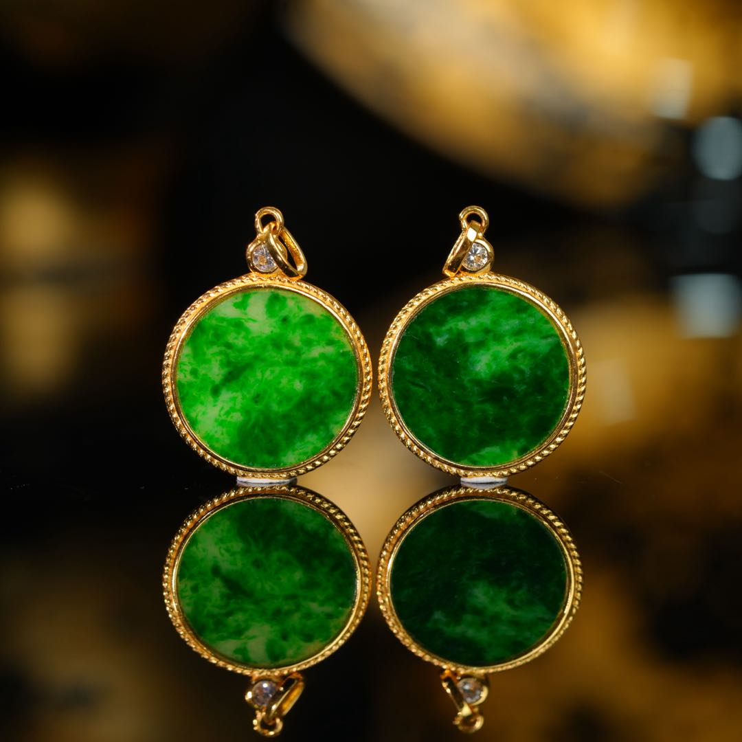 【初见珠宝】S925银翡翠平安喜乐吊坠25-1CH171X468【多样性发一件】