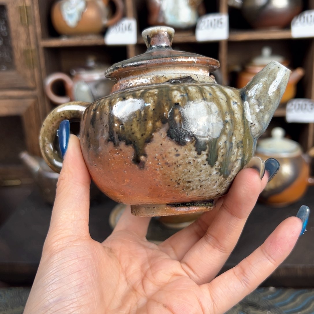 杯柴烧茶器粗陶壶