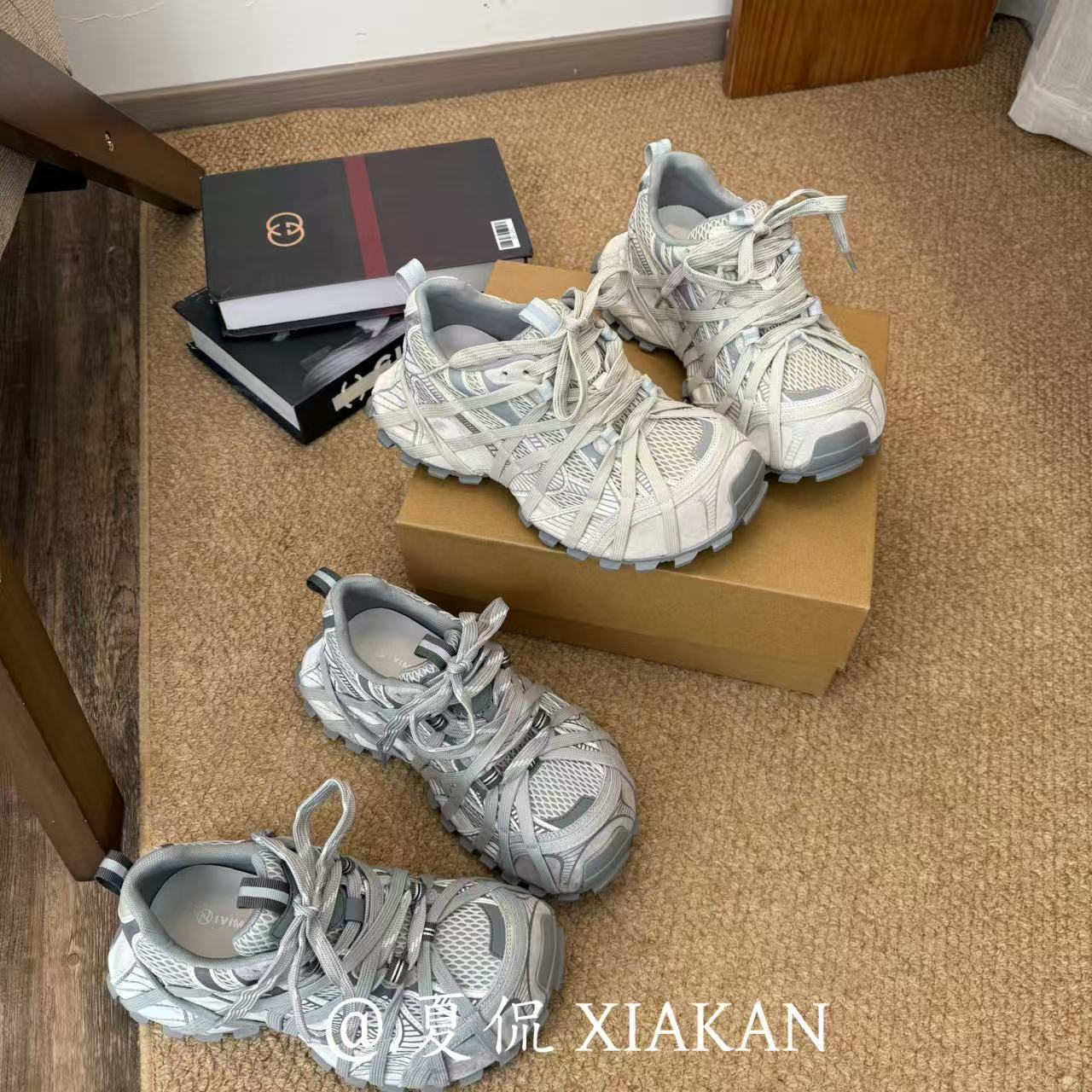  夏侃【FANGXIANG】美式学院风防滑老爹鞋女2026早春新款圆头增高