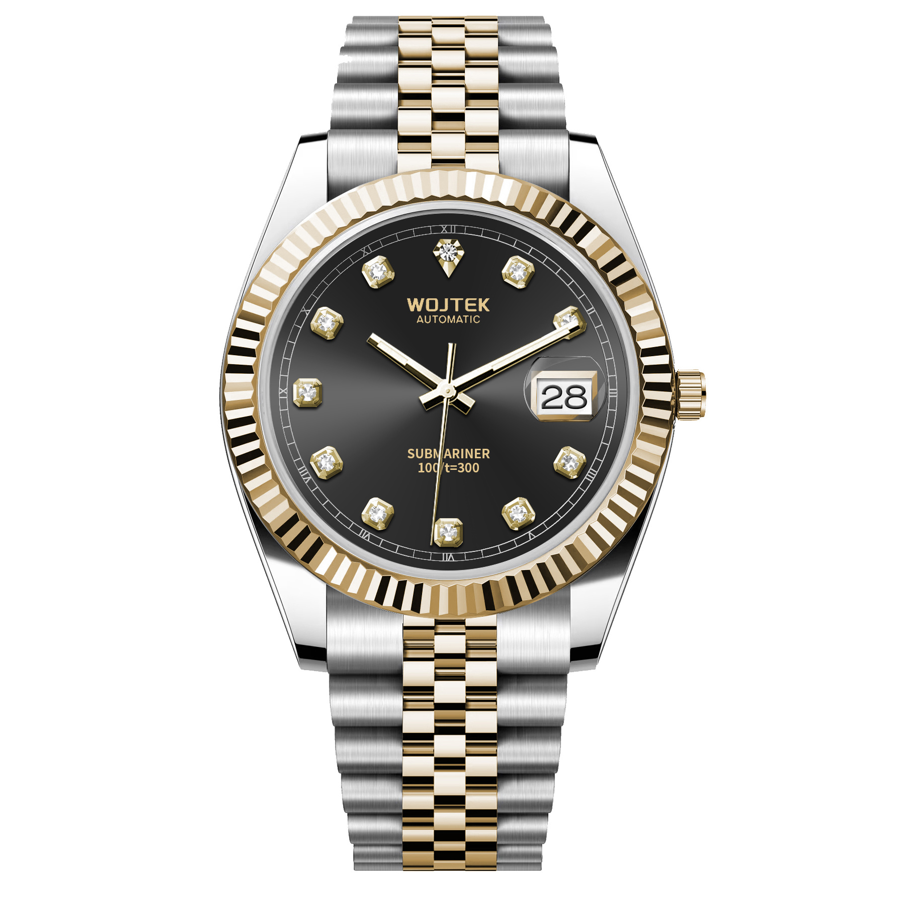 【张老师专属Y】WOJTEK 间黑日志进口夜光高端钢带机械手表850Ayy