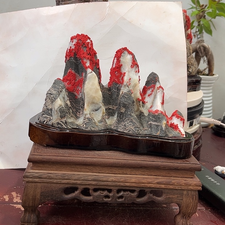 小****石材灵璧白灵石摆件