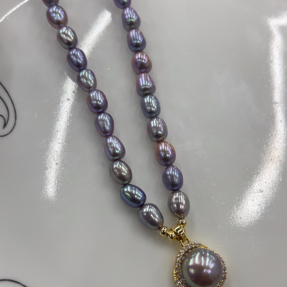 淡水珍珠颈饰合金12222