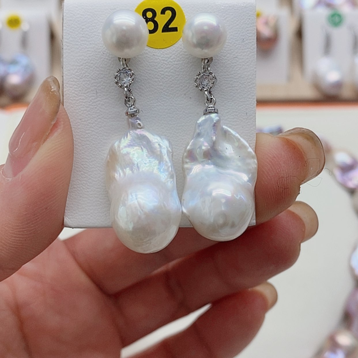 【闪购商品】淡水珍珠耳饰银S925镶嵌