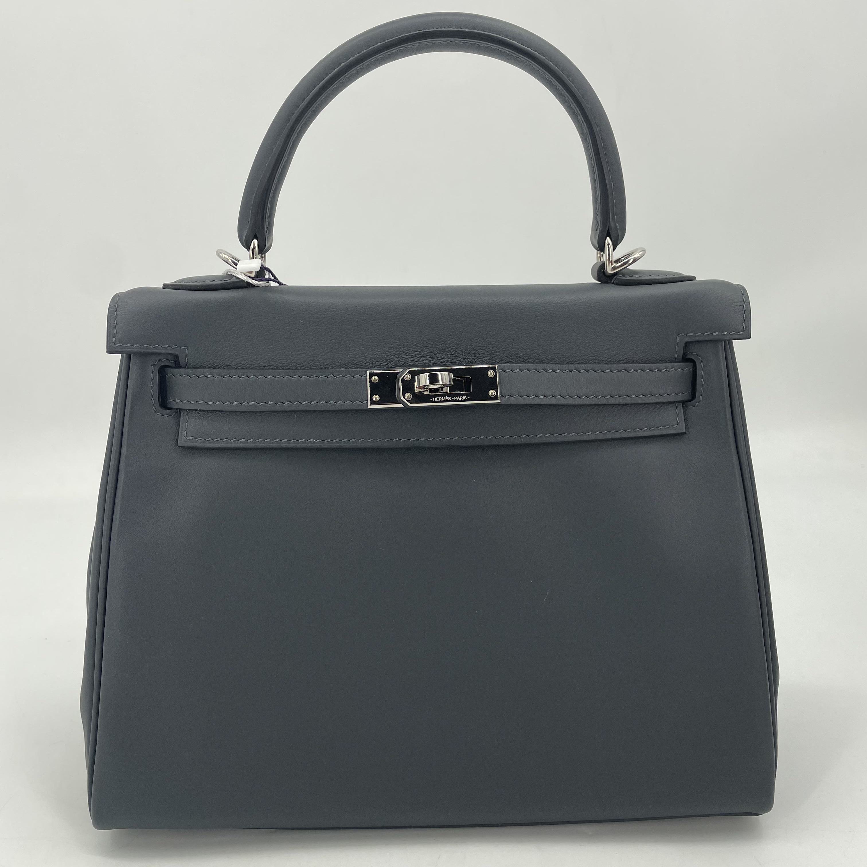 99新 Hermes/爱马仕 爱马仕KELLY25雾霾灰W单肩包9153031