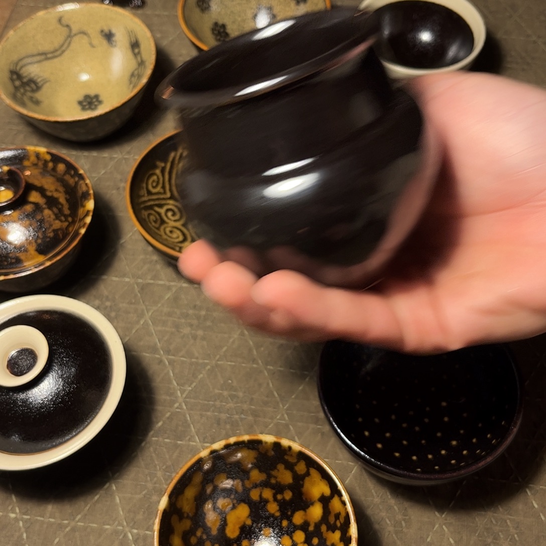 茶盏吉州窑放漏罐