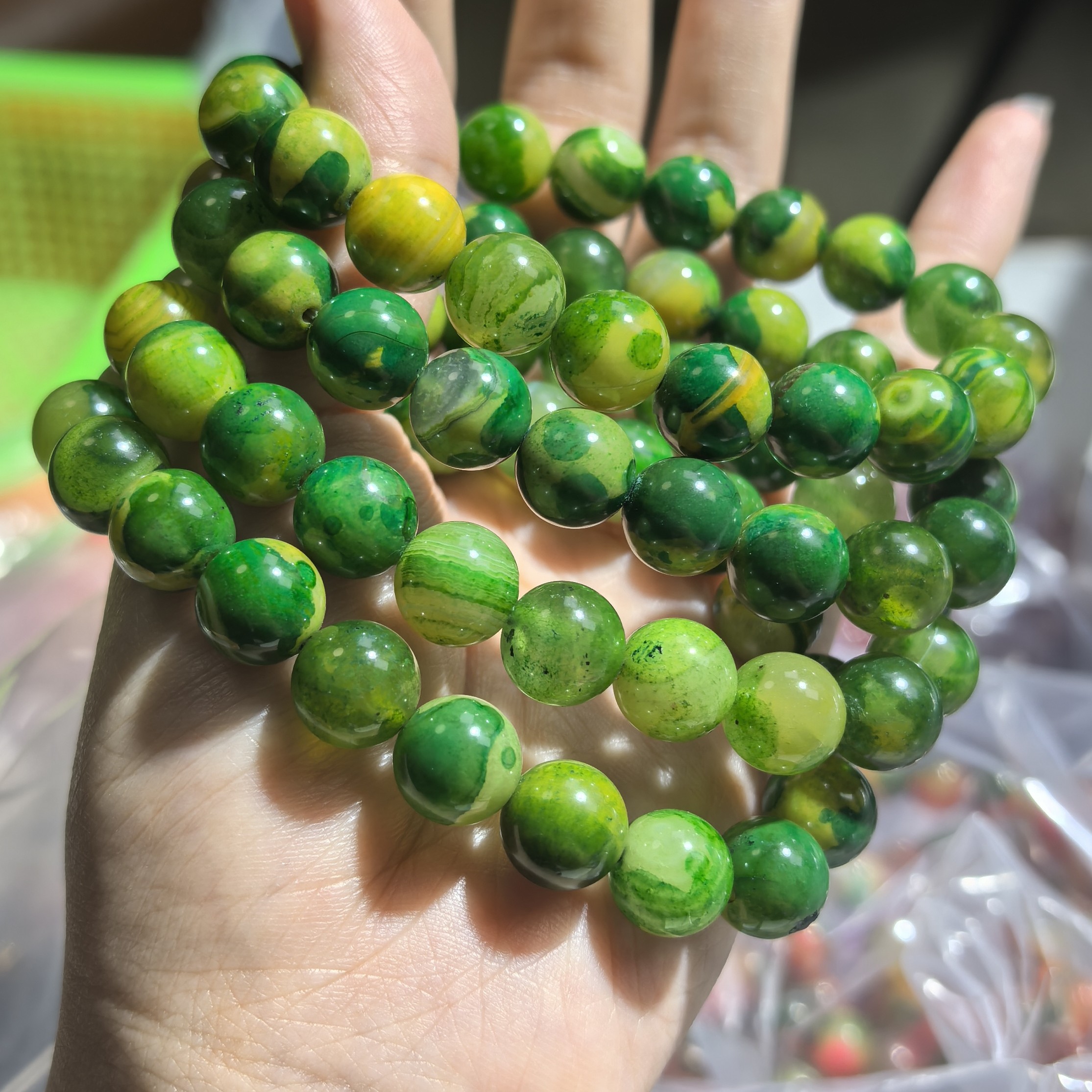 天然玛瑙手串绿野仙踪卡10，多样性发31号